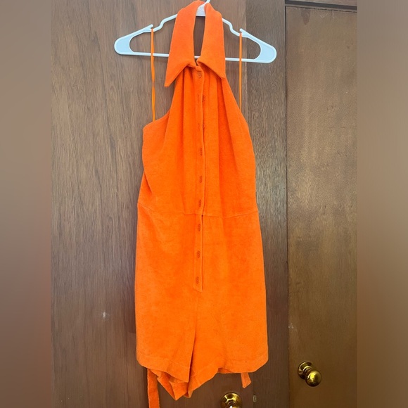 & other stories terrycloth halter romper / sz M - Picture 3 of 3